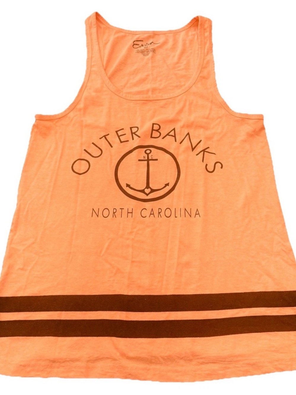 Exist Classic Orange Outer Banks North Carolina Tank Top XL Casual Gym Summer